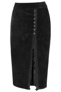 Black Velvet Pencil Skirt