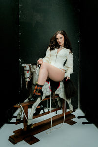 Ivory Corset Top with Front Zip and Long Sleeves