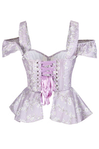 Lilac Blossom Off-Shoulder Peplum Corset Top