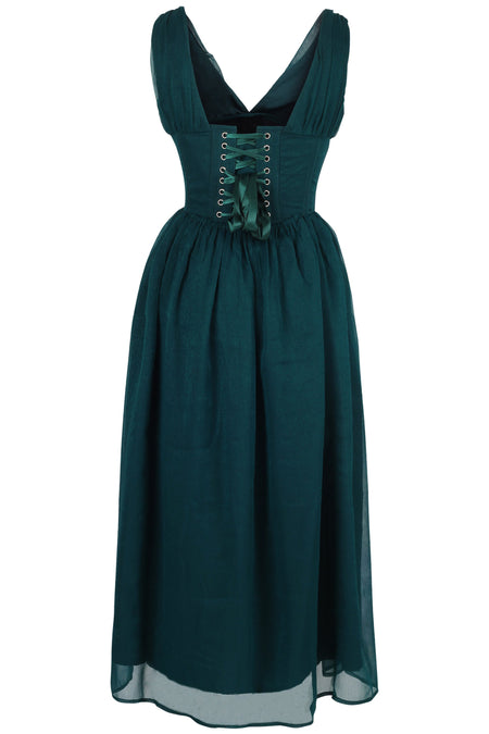 Elegant Emerald Green Corset Dress