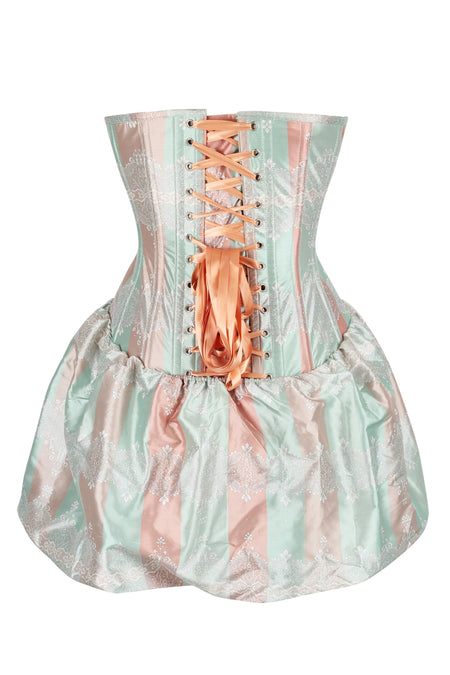 Pastel Dreams Corset Dress with Lace Overlay