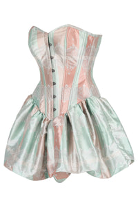 Pastel Dreams Corset Dress with Lace Overlay