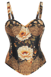 Baroque Bloom Overbust Corset with Adjustable Straps