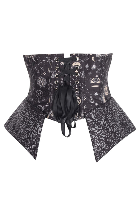Celestial Alchemy Underbust Corset with Flared Peplum Panels