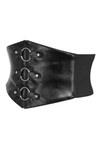 Gothic Black Faux Leather Corset Inspired Belt