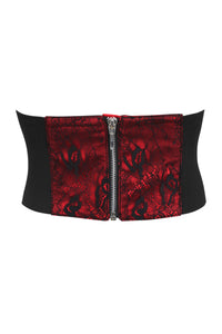 Red Lace Overlay Corset Inspired Belt