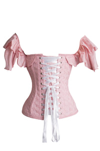 Corset Story FTS010 Pink cotton embroidery anglaise corset top