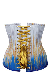 Corset Story MY-618 Blue and Gold Longline Underbust Corset