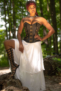 Corset Story ND-301 Black Steampunk Corset With Chains