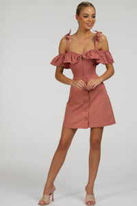 Corset Story SC-031 Marigold Dusk Rose Cotton Corset Top with Frill Sleeves