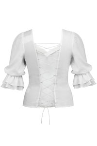 Corset Story SC-078 Liana White Viscose Corset-Inspired Backless Top