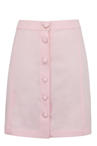 Corset Story SC-097 Poppy Prairie PInk Cotton Twill Skirt With Self Covered Buttons