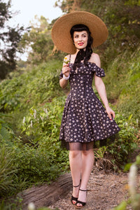 Corset Story SDS031 Bardot Americana Daisy Print Corset Dress